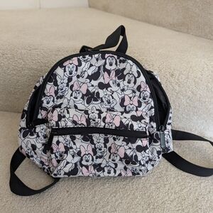 Bioworld Kids Minnie Mouse Black Pink Patterned Backpack